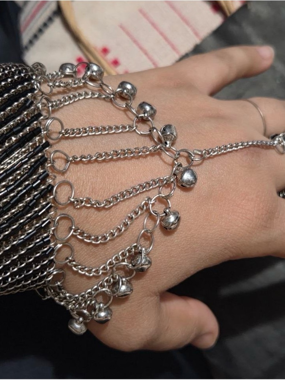Silver Bell Charm Chain Bracelet and necklace choker  - Women Jewelry